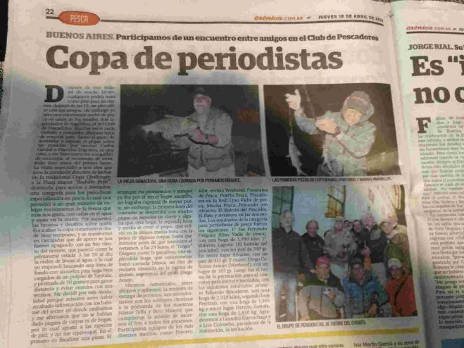 Crónica Pesca en la cobertura del Concurso a la pieza mayor y Copa Challenger "Rodolfo Perri"